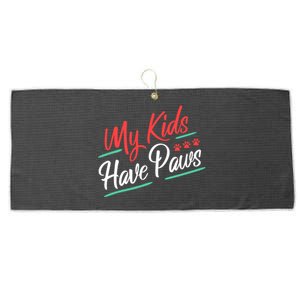 My Kids Have Paws Pet Owner Large Microfiber Waffle Golf Towel