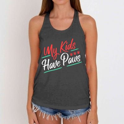 My Kids Have Paws Pet Owner Women's Knotted Racerback Tank