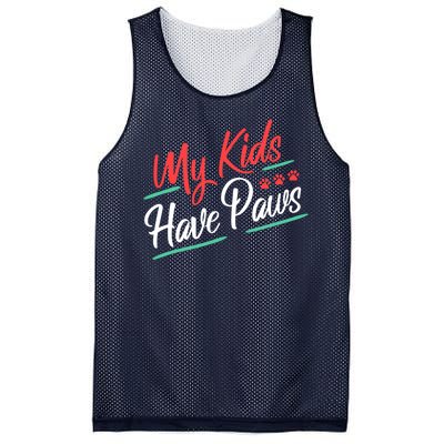 My Kids Have Paws Pet Owner Mesh Reversible Basketball Jersey Tank