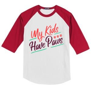 My Kids Have Paws Pet Owner Kids Colorblock Raglan Jersey