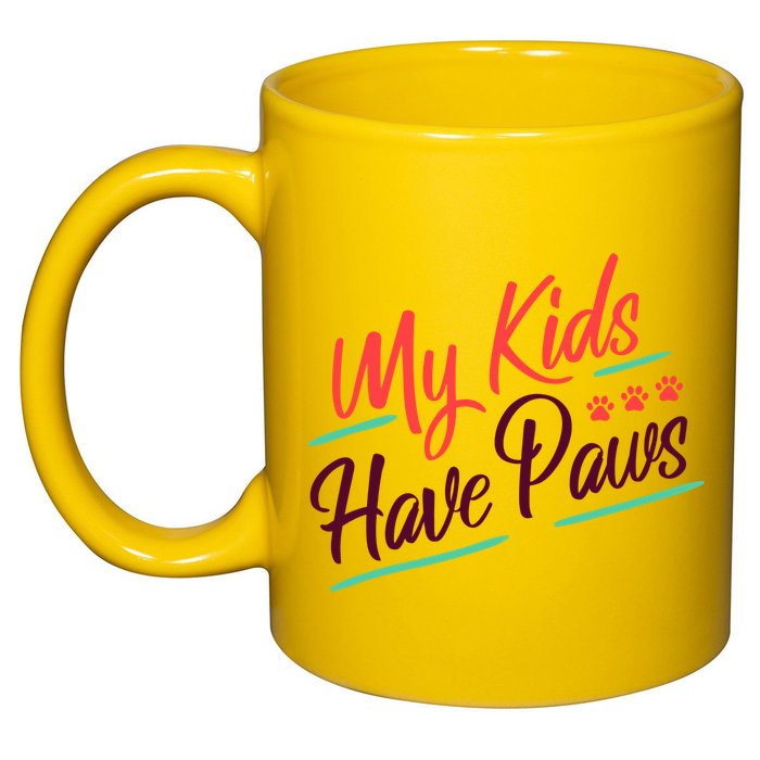 My Kids Have Paws Pet Owner 11oz C Handle Ceramic Mug