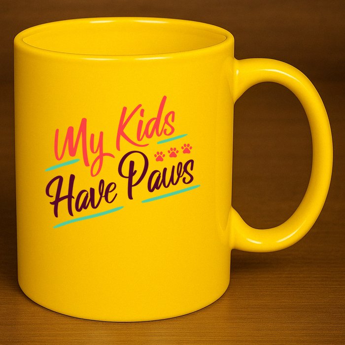 My Kids Have Paws Pet Owner 11oz C Handle Ceramic Mug