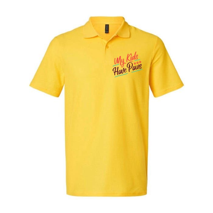 My Kids Have Paws Pet Owner Softstyle Adult Sport Polo