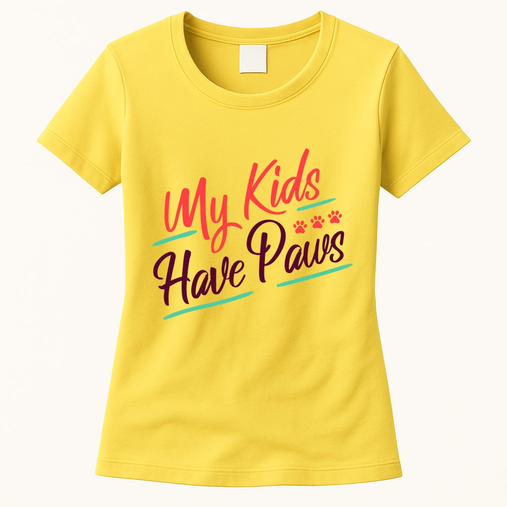 My Kids Have Paws Pet Owner Womens T-Shirt
