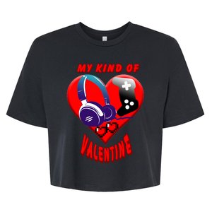 My Kind Of Valentine Gamer  Bella+Canvas Jersey Crop Tee