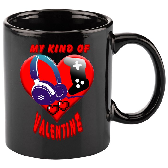 My Kind Of Valentine Gamer  11oz C Handle Ceramic Mug