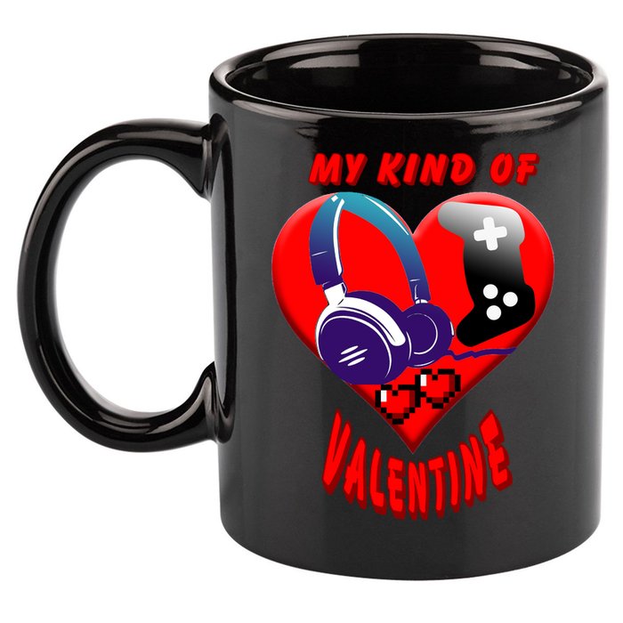 My Kind Of Valentine Gamer  11oz C Handle Ceramic Mug
