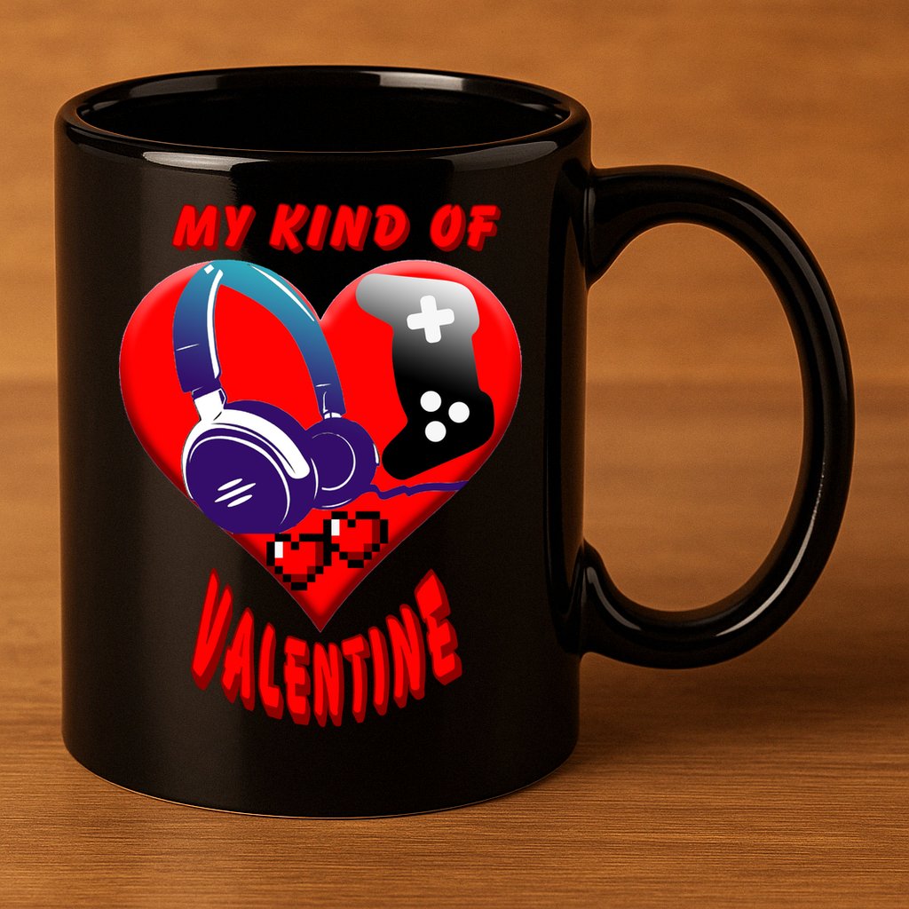 My Kind Of Valentine Gamer  11oz C Handle Ceramic Mug