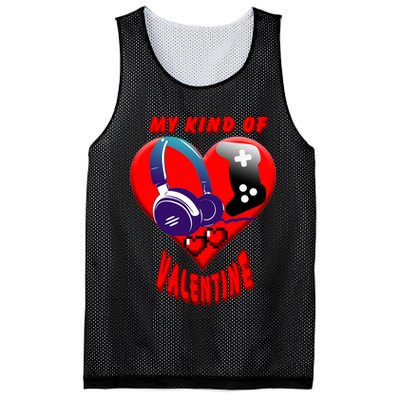 My Kind Of Valentine Gamer  Mesh Reversible Basketball Jersey Tank