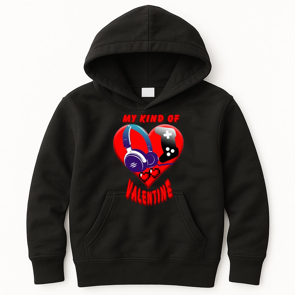 My Kind Of Valentine Gamer  Kids Hoodie