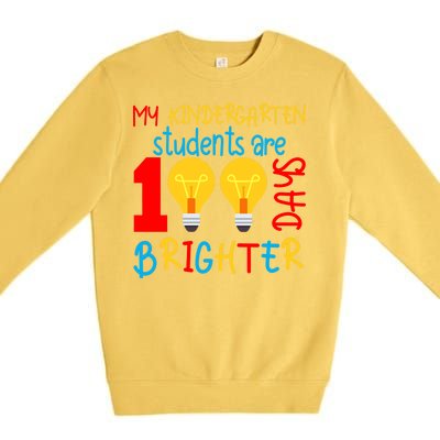 My Kindergarten Student Are 100 Days Brighter Premium Crewneck Sweatshirt