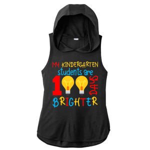 My Kindergarten Student Are 100 Days Brighter Ladies PosiCharge Tri-Blend Wicking Draft Hoodie Tank