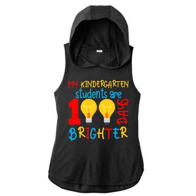 My Kindergarten Student Are 100 Days Brighter Ladies PosiCharge Tri-Blend Wicking Draft Hoodie Tank