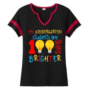 My Kindergarten Student Are 100 Days Brighter Ladies Halftime Notch Neck Tee