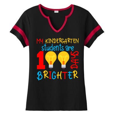 My Kindergarten Student Are 100 Days Brighter Ladies Halftime Notch Neck Tee