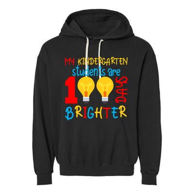My Kindergarten Student Are 100 Days Brighter Garment-Dyed Fleece Hoodie