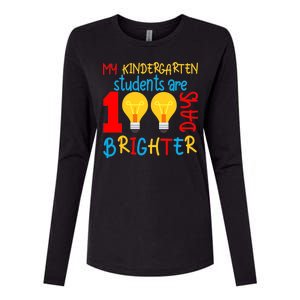 My Kindergarten Student Are 100 Days Brighter Womens Cotton Relaxed Long Sleeve T-Shirt