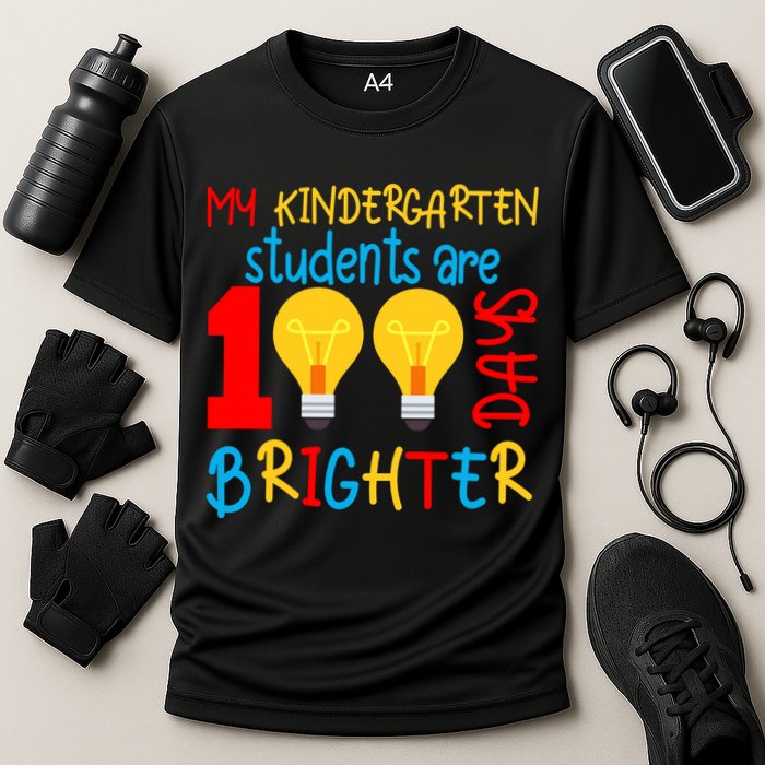 My Kindergarten Student Are 100 Days Brighter Cooling Performance Crew T-Shirt