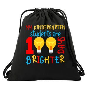 My Kindergarten Student Are 100 Days Brighter Drawstring Bag