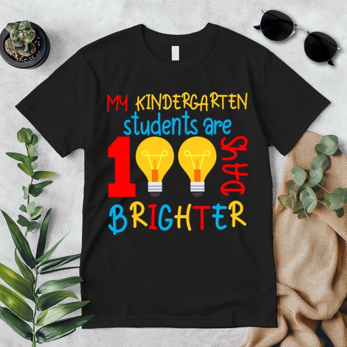My Kindergarten Student Are 100 Days Brighter Premium T-Shirt