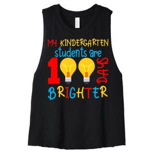 My Kindergarten Student Are 100 Days Brighter Women's Racerback Cropped Tank