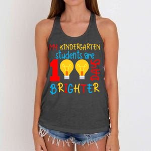 My Kindergarten Student Are 100 Days Brighter Women's Knotted Racerback Tank