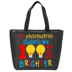 My Kindergarten Student Are 100 Days Brighter Zip Tote Bag