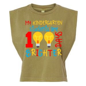 My Kindergarten Student Are 100 Days Brighter Garment-Dyed Women's Muscle Tee