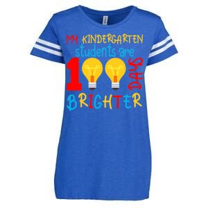 My Kindergarten Student Are 100 Days Brighter Enza Ladies Jersey Football T-Shirt