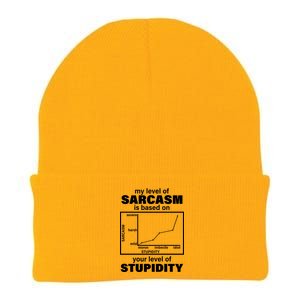 My Level Of Sarcasm Depends On Your Level Of Stupidity Knit Cap Winter Beanie