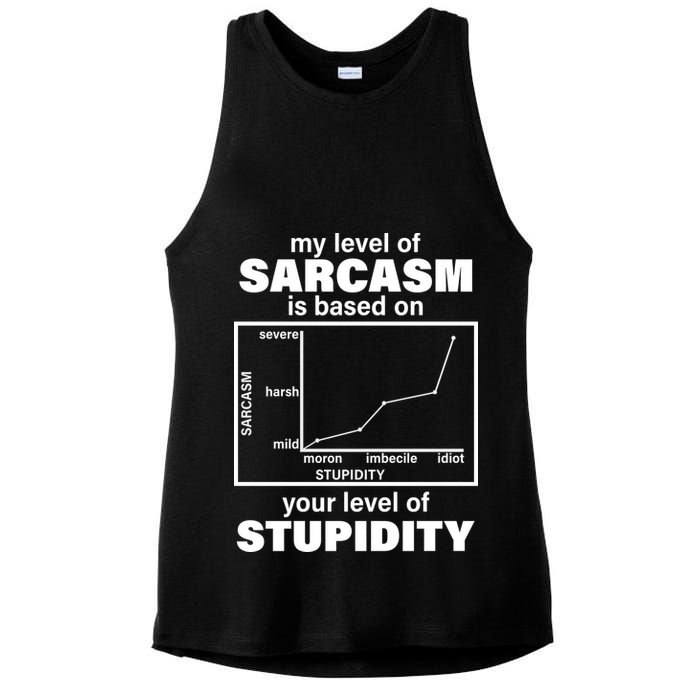 My Level Of Sarcasm Depends On Your Level Of Stupidity Ladies PosiCharge Tri-Blend Wicking Tank
