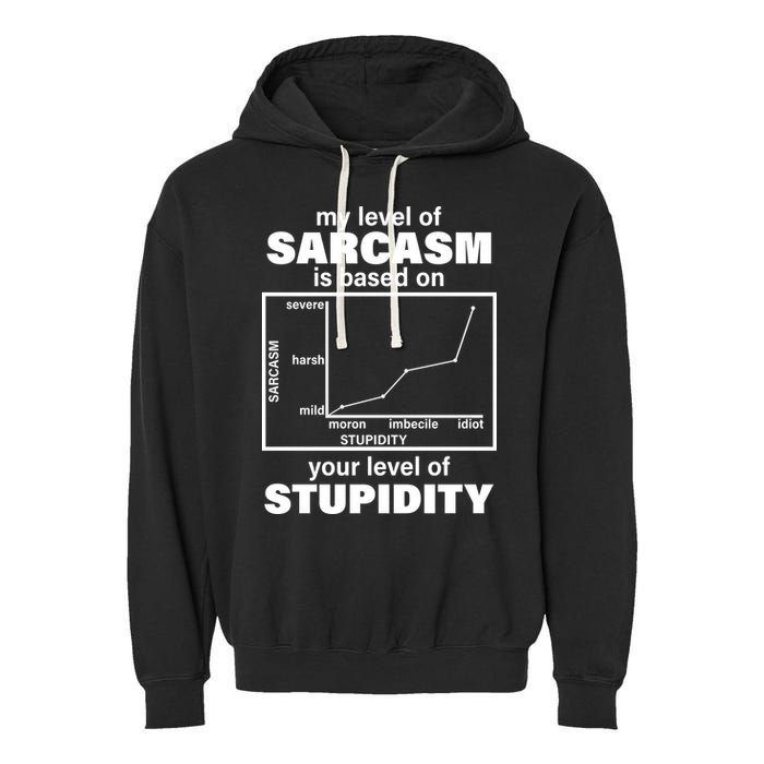 My Level Of Sarcasm Depends On Your Level Of Stupidity Garment-Dyed Fleece Hoodie