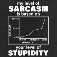 My Level Of Sarcasm Depends On Your Level Of Stupidity 7 Panel Mesh Trucker Snapback Hat