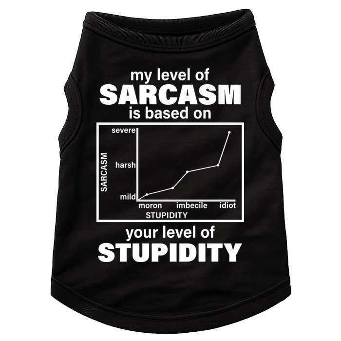 My Level Of Sarcasm Depends On Your Level Of Stupidity Doggie Tank