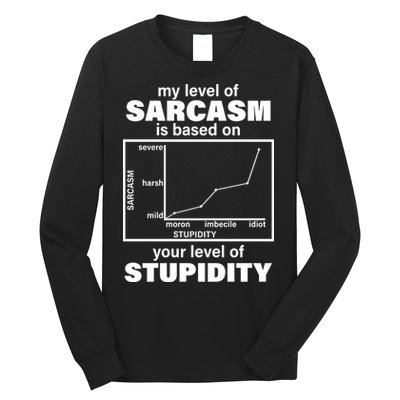 My Level Of Sarcasm Depends On Your Level Of Stupidity Long Sleeve Shirt