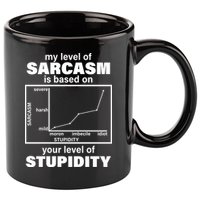 My Level Of Sarcasm Depends On Your Level Of Stupidity 11oz C Handle Ceramic Mug