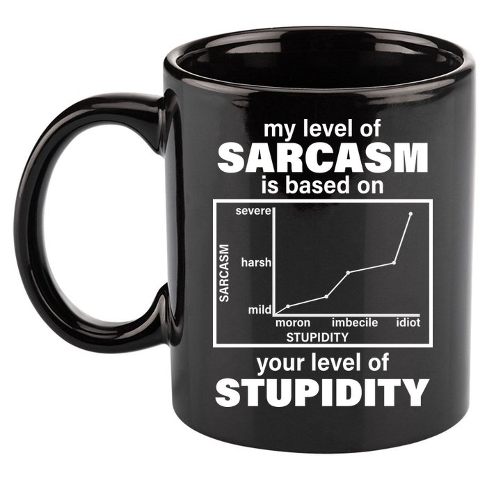 My Level Of Sarcasm Depends On Your Level Of Stupidity 11oz C Handle Ceramic Mug