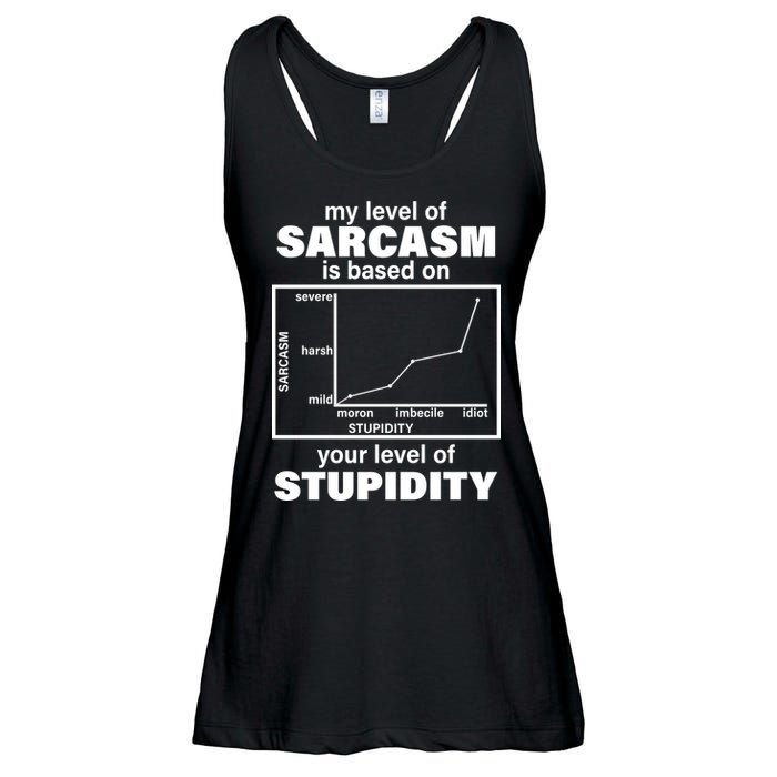 My Level Of Sarcasm Depends On Your Level Of Stupidity Ladies Essential Flowy Tank