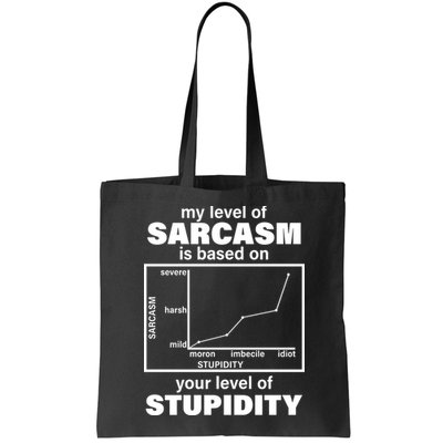 My Level Of Sarcasm Depends On Your Level Of Stupidity Bag