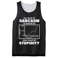 My Level Of Sarcasm Depends On Your Level Of Stupidity Mesh Reversible Basketball Jersey Tank