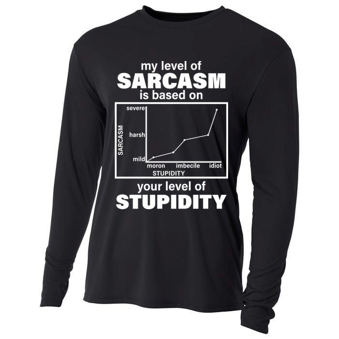 My Level Of Sarcasm Depends On Your Level Of Stupidity Cooling Performance Long Sleeve Crew