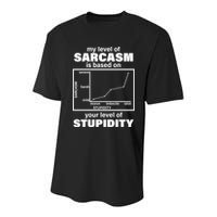 My Level Of Sarcasm Depends On Your Level Of Stupidity Youth Performance Sprint T-Shirt