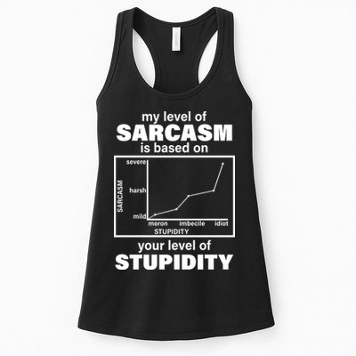 My Level Of Sarcasm Depends On Your Level Of Stupidity Womens Tank Top