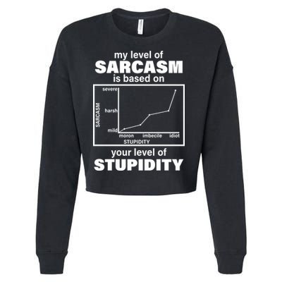 My Level Of Sarcasm Depends On Your Level Of Stupidity Cropped Pullover Crew