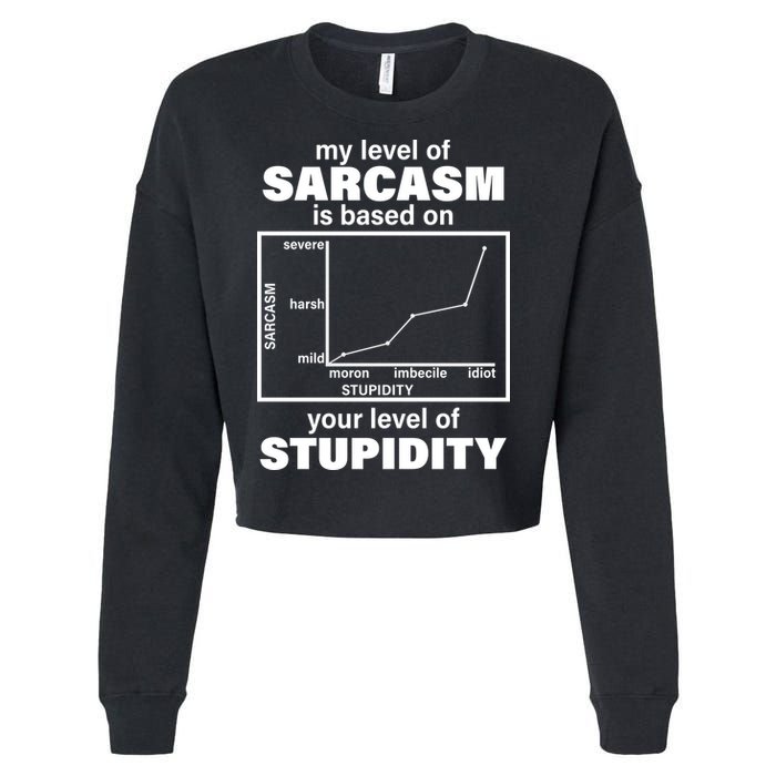 My Level Of Sarcasm Depends On Your Level Of Stupidity Cropped Pullover Crew