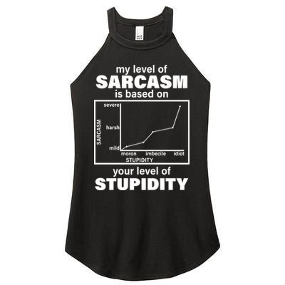 My Level Of Sarcasm Depends On Your Level Of Stupidity Women's Perfect Tri Rocker Tank