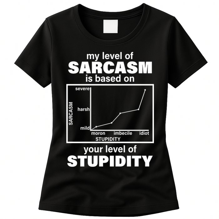 My Level Of Sarcasm Depends On Your Level Of Stupidity Womens T-Shirt