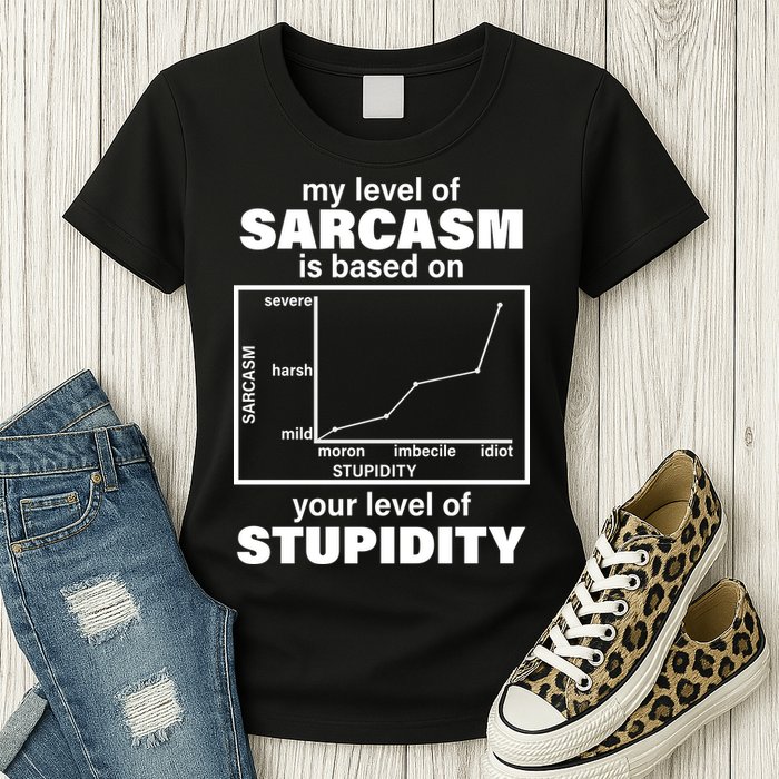 My Level Of Sarcasm Depends On Your Level Of Stupidity Womens T-Shirt