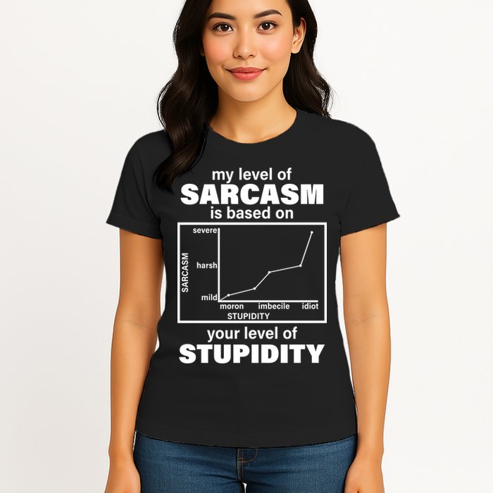My Level Of Sarcasm Depends On Your Level Of Stupidity Womens T-Shirt