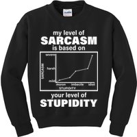 My Level Of Sarcasm Depends On Your Level Of Stupidity Kids Sweatshirt